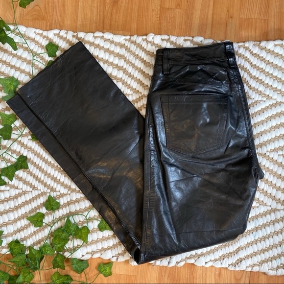 Retro Gap Leather Straight Leg Pants - Picture 1 of 3